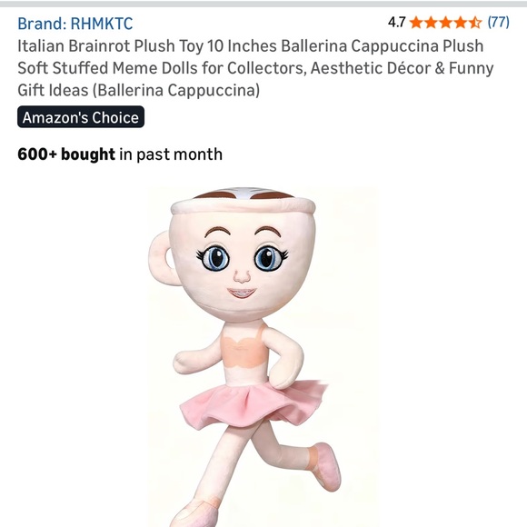 Fortnite Other - Italian Brain Rot - Ballerina Cappuccina Plush Toy